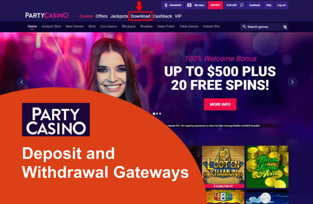Party Casino Deposit and Withdrawal Gateways 