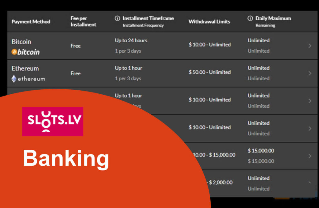 slots lv Paying system